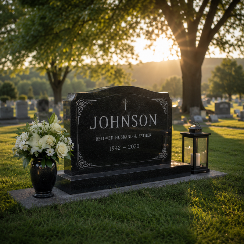 Memorial grounds among trees